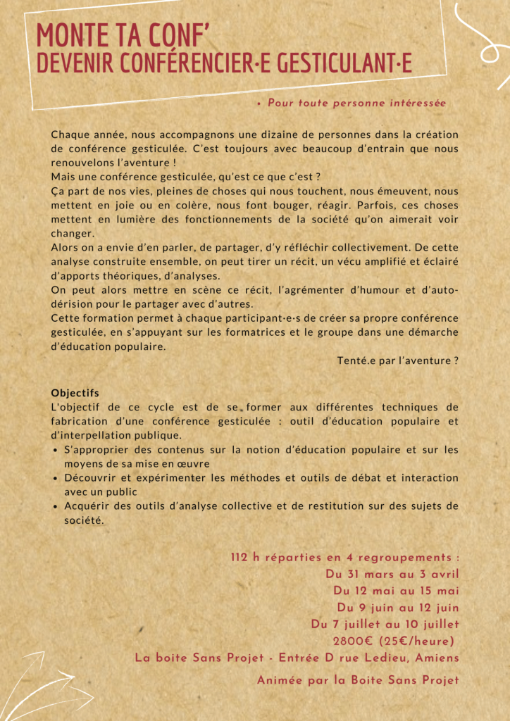 La Boite Sans Projet - Monte ta conf' 2022