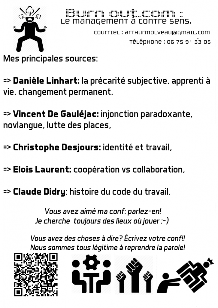 Arthur MOLVEAU - Conférence gesticulée "Burn out.com. Le management à contre-sens"